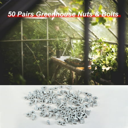 50Pairs Greenhouse M6 Nuts & Bolts Standard Size Replacements Aluminum Warehouse Parts Nuts & Bolts Accessories 